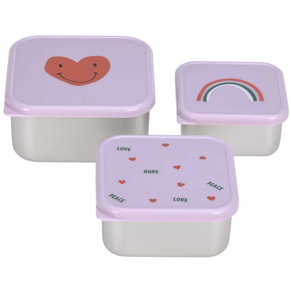 Lot De 3 Petites Boites A Gouter Happy Rascals - Coeur | LÄSSIG Best Sale