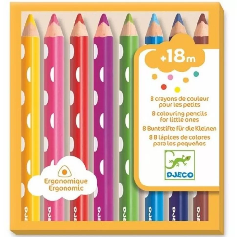 Lot De 8 Crayons De Couleurs Pour Les Petits | Djeco Outlet