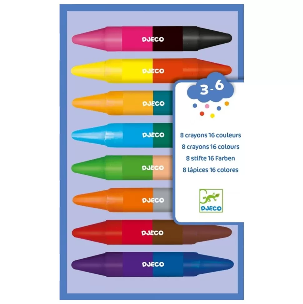 Lot De 8 Crayons Doubles Cotes | Djeco Fashion