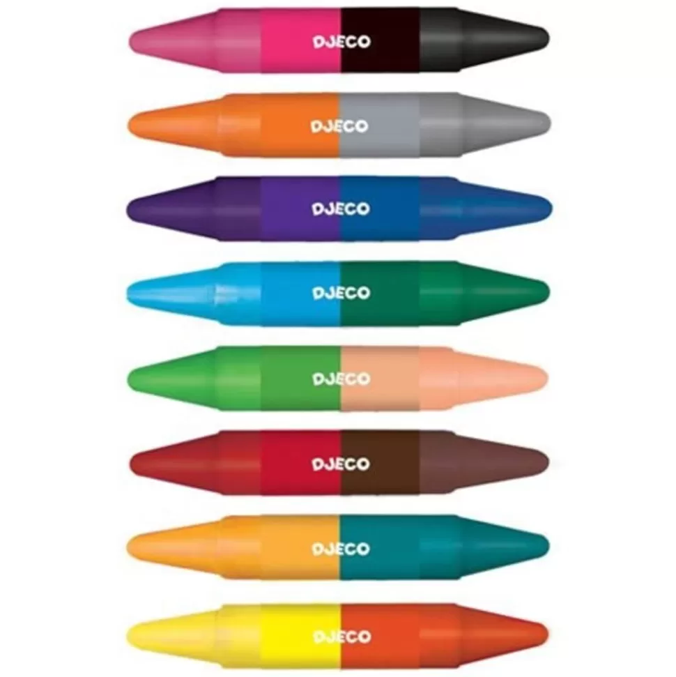 Lot De 8 Crayons Doubles Cotes | Djeco Fashion