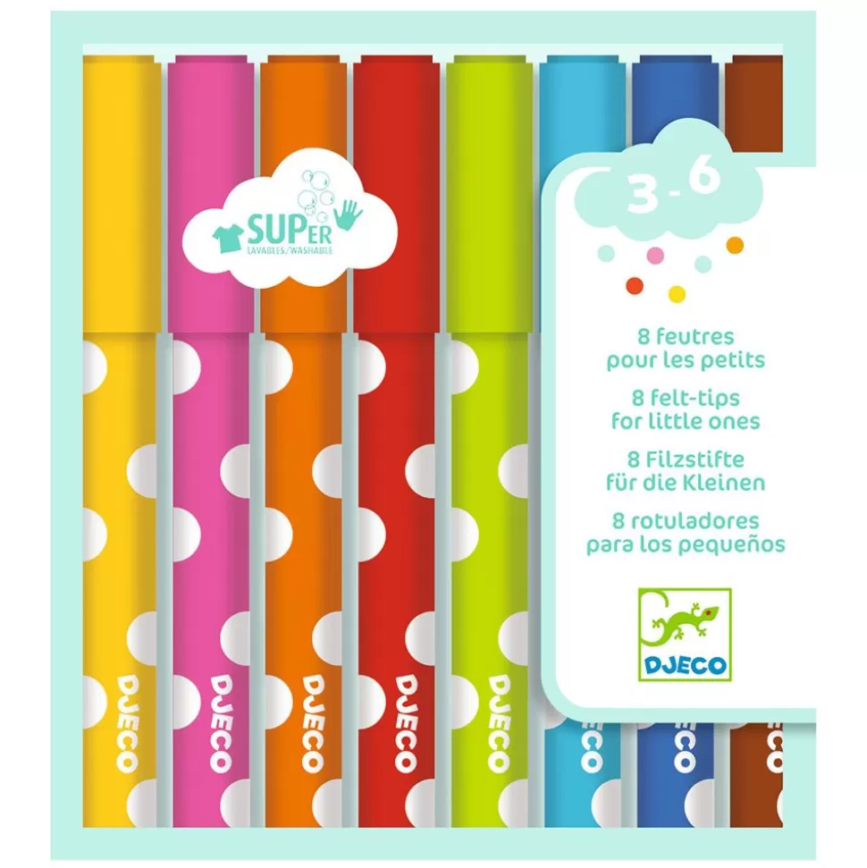 Lot De 8 Feutres Pour Les Petits | Djeco New