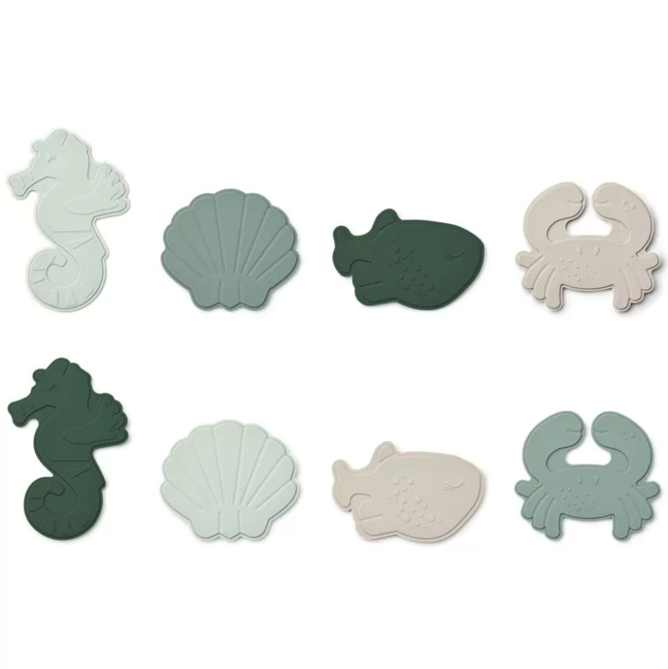 Lot De 8 Mini Tapis De Bain Paola - Sea Creature Peppermint Multi Mix | Liewood Cheap