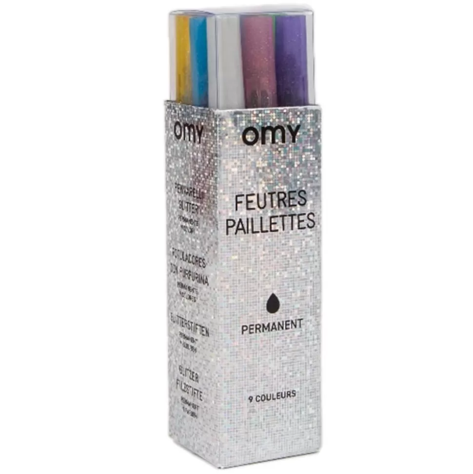 Lot De 9 Feutres Paillettes | Omy Clearance