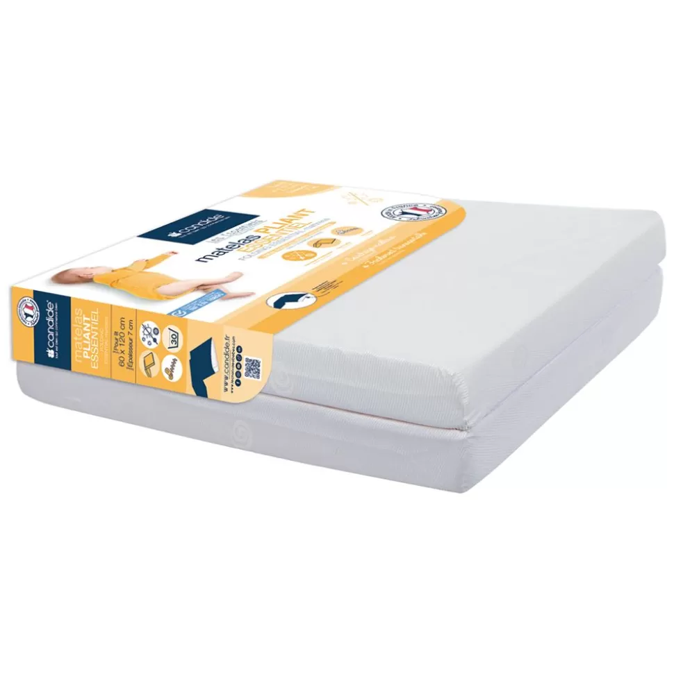 Matelas Pliant - 60 X 120 Cm - Blanc | Candide Discount