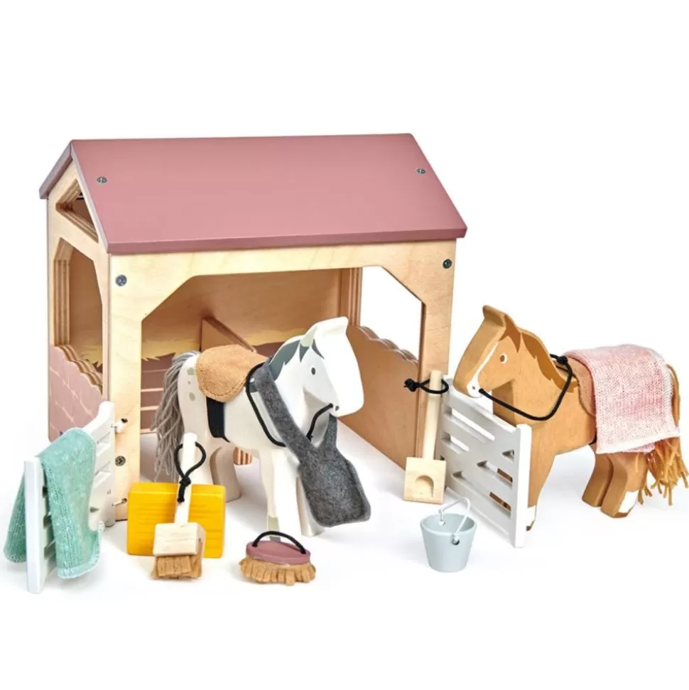 Meubles De Poupees Ecurie Et 2 Poneys | Tender Leaf Toys Flash Sale