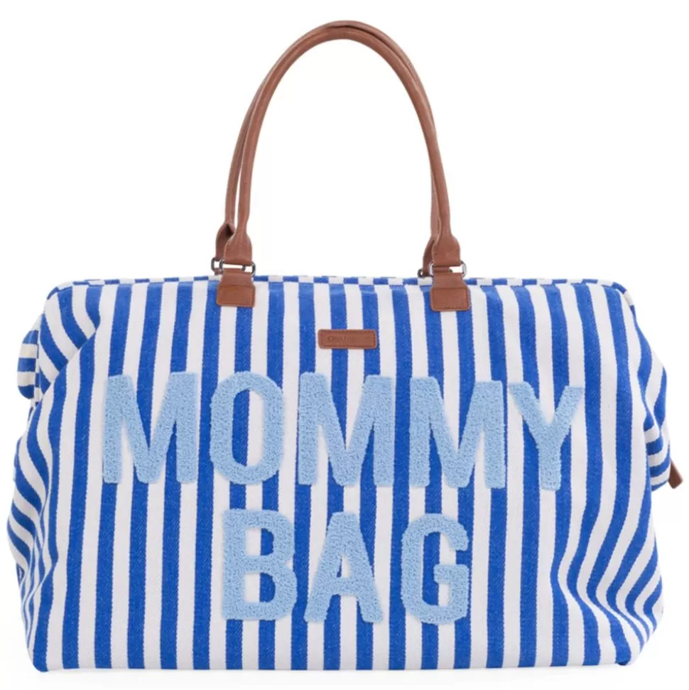 Mommy Bag Large - Rayures Bleu Electrique Bleu Clair | Childhome Outlet