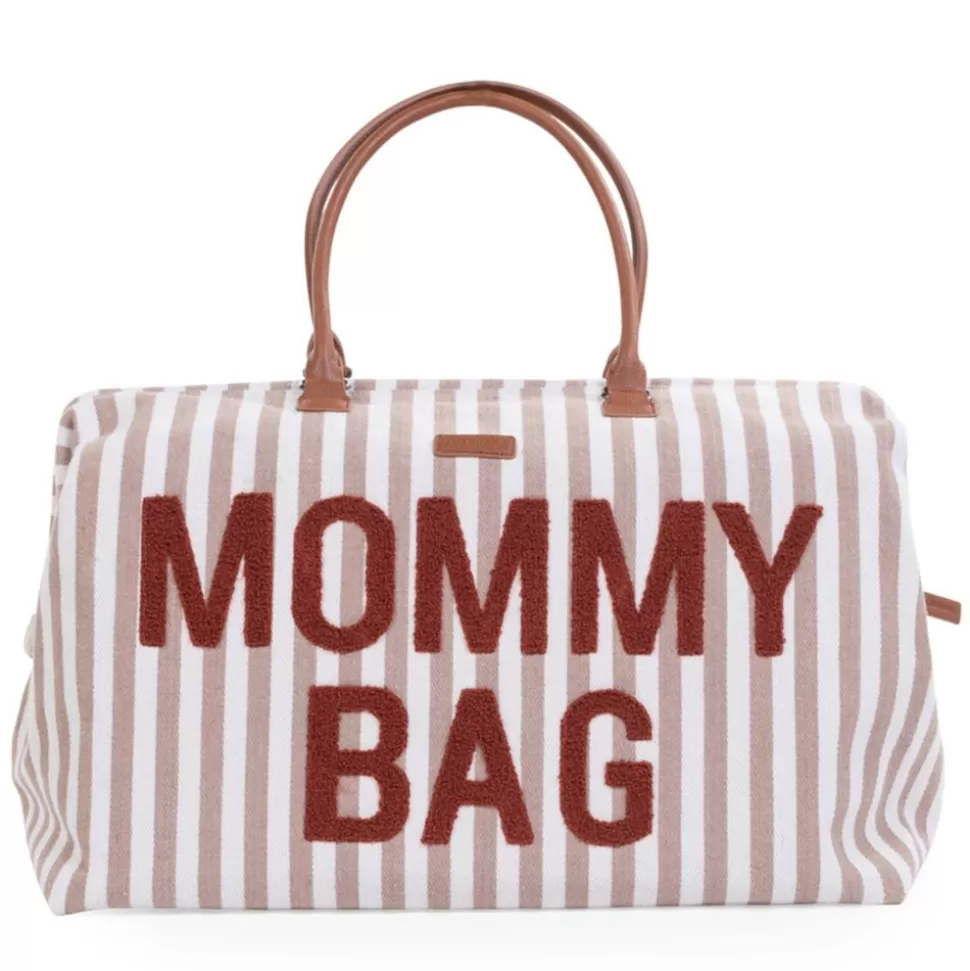 Mommy Bag Large - Rayures Nude Terracotta | Childhome Cheap