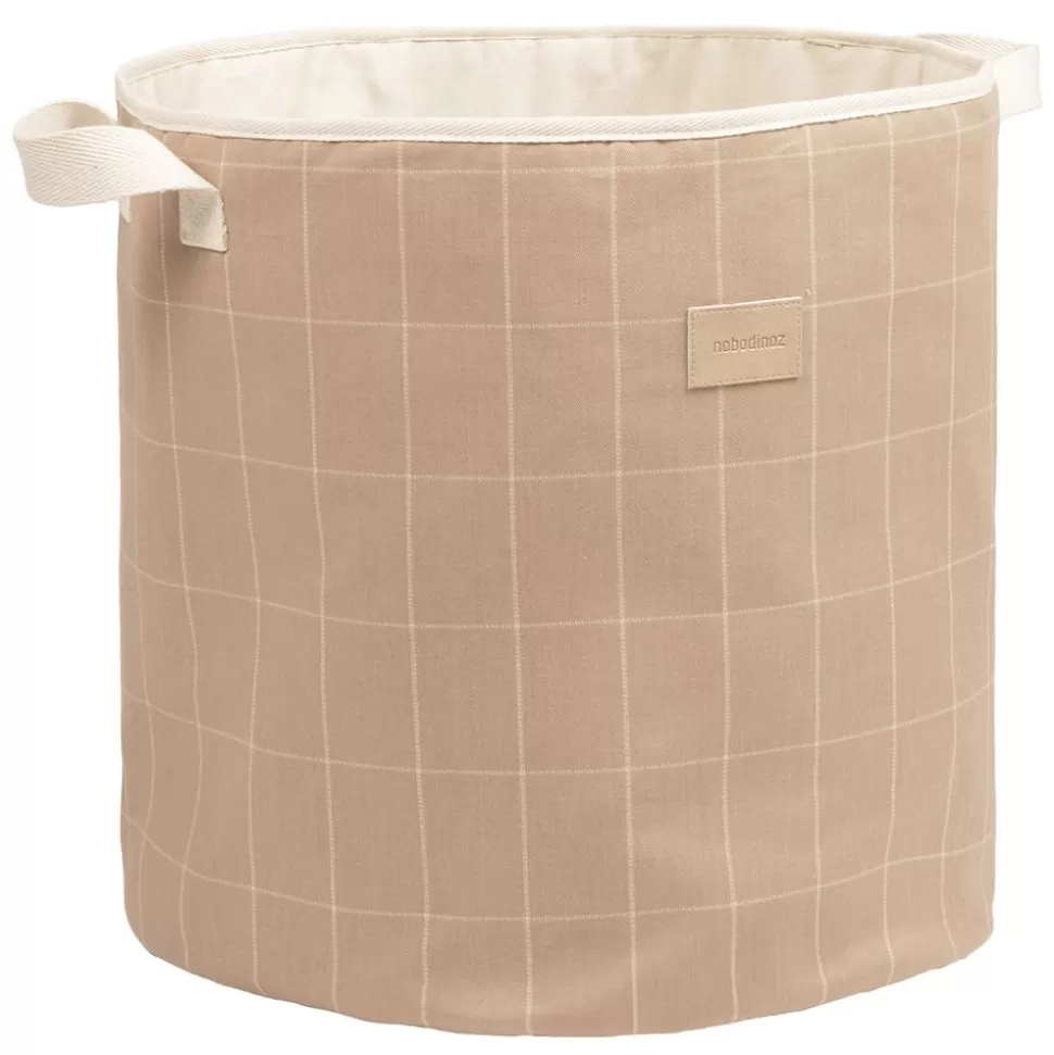 Panier De Rangement Playground - Taupe Grid | Nobodinoz Cheap