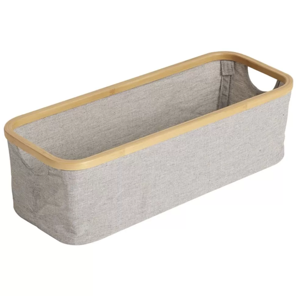 Panier En Coton Et Bambou Table À Langer - Gris | Quax Discount