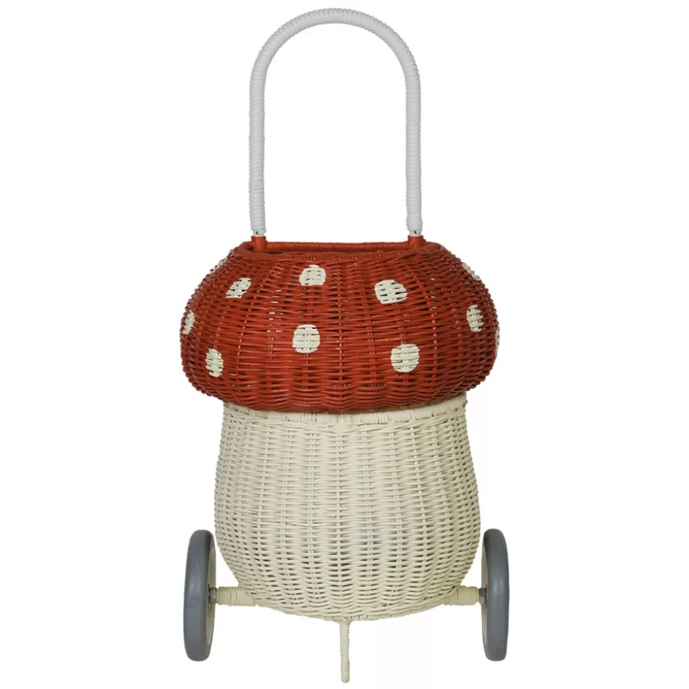 Panier Enfant En Rotin Luggy Champignon - Rouge | Olli Ella Sale