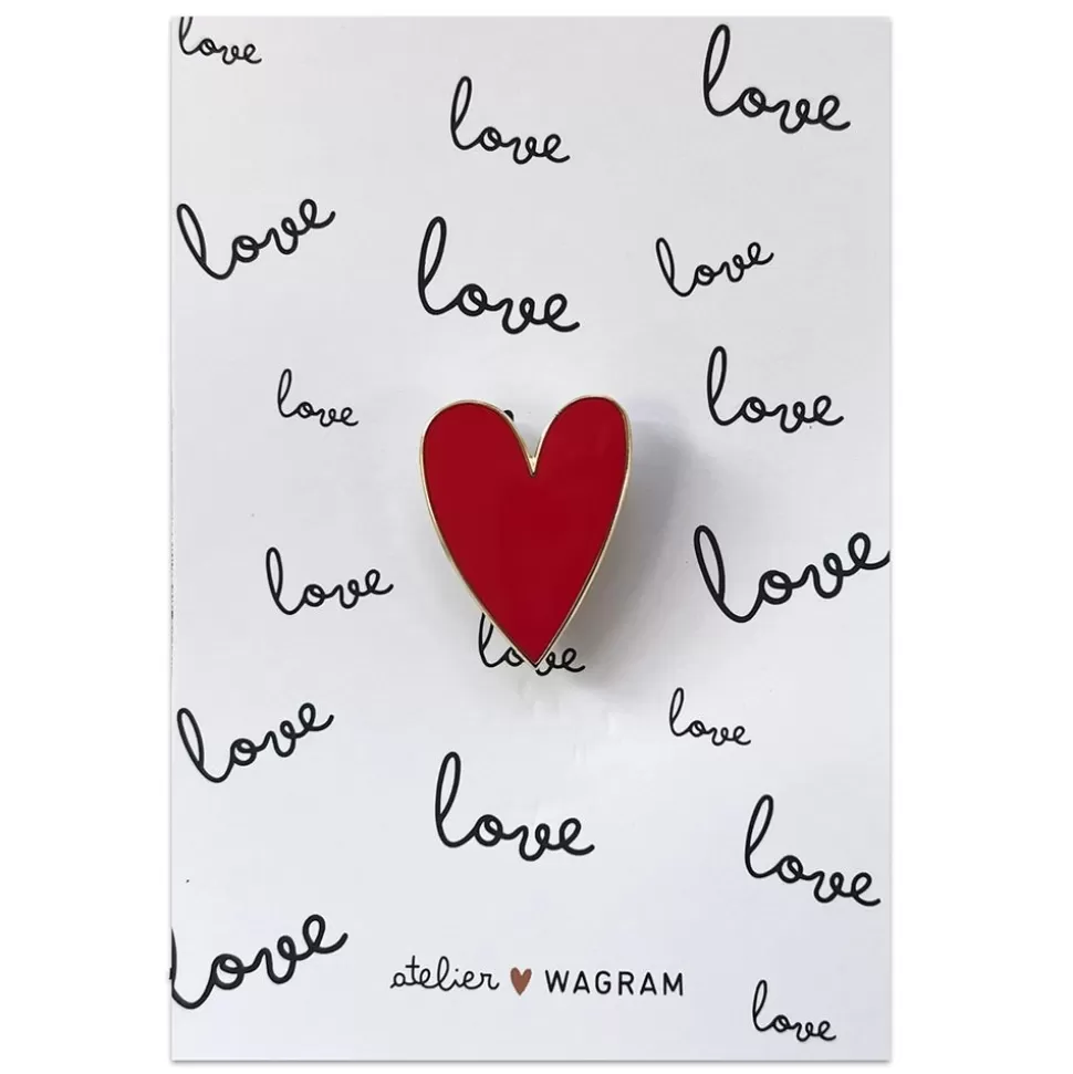 Pin'S Carte Love - Rouge | Atelier Wagram Best Sale