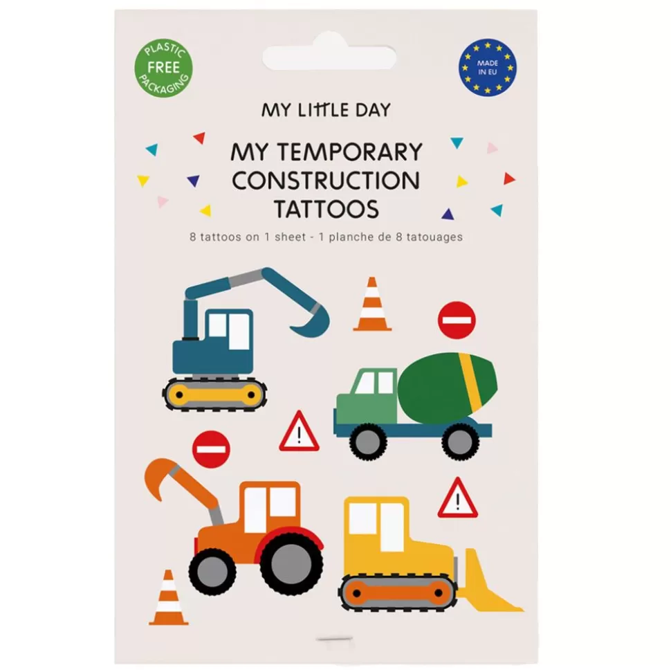 Planche De 8 Tatouages - Construction | My Little Day Discount