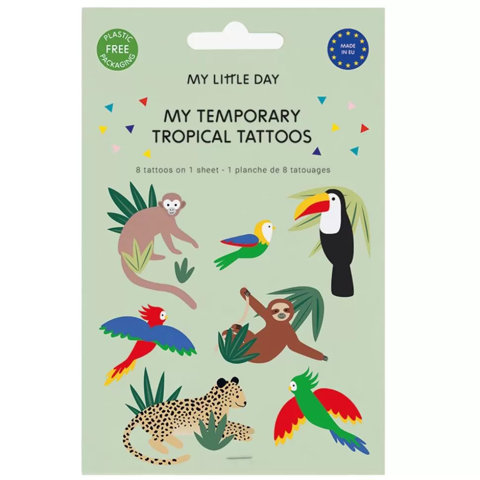 Planche De 8 Tatouages - Tropical | My Little Day Clearance