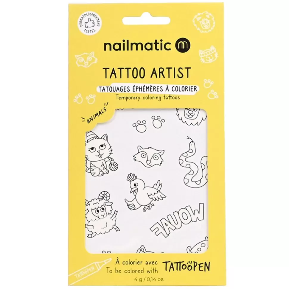 Planche De Tatouages A Colorier - Animaux | Nailmatic Shop