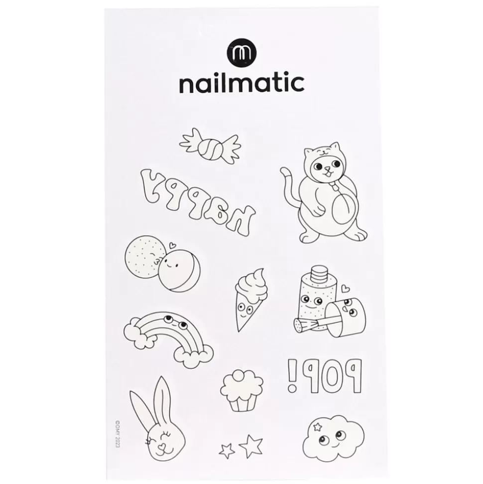 Planche De Tatouages A Colorier - Kawai | Nailmatic Store