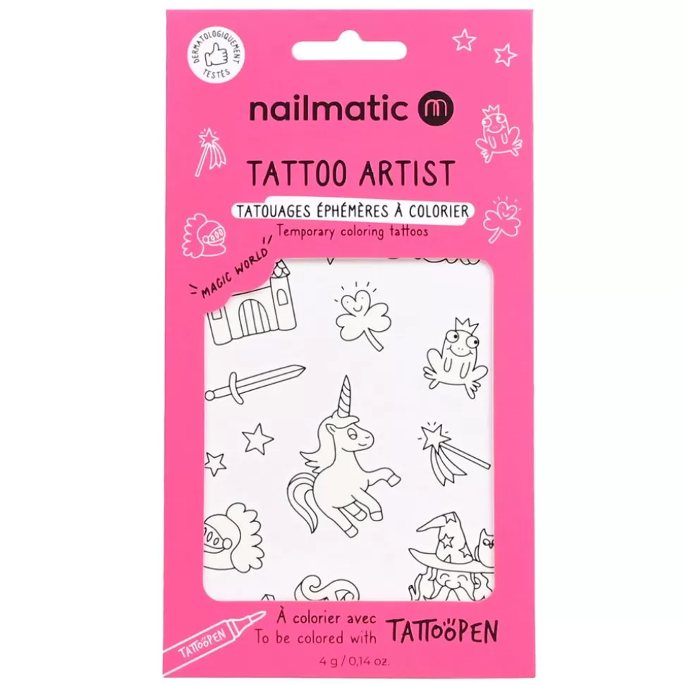 Planche De Tatouages A Colorier - Magic World | Nailmatic Store