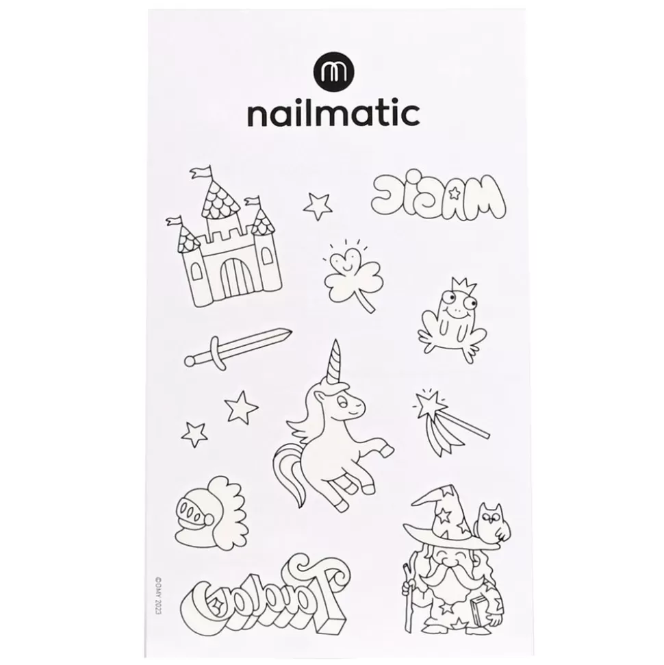 Planche De Tatouages A Colorier - Magic World | Nailmatic Store