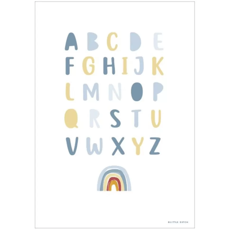 Poster Reversible Alphabet Et Arc-En-Ciel - Bleu | Little Dutch New