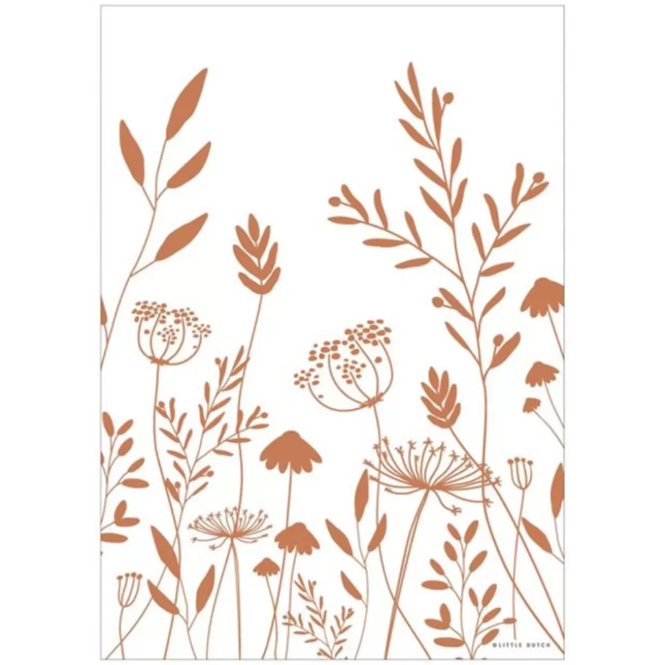 Poster Reversible Wild Flowers - Rust | Little Dutch Fashion