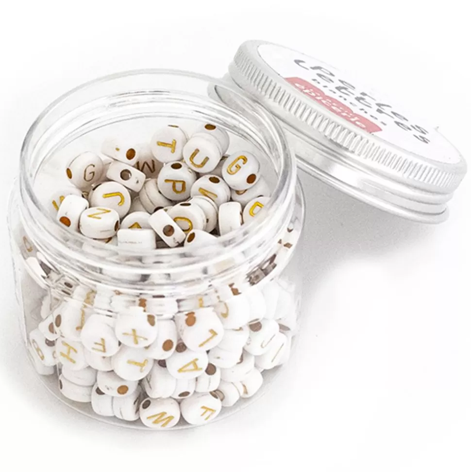 Pot De Perles Lettres - Or Et Blanc | La Petite Epicerie Clearance