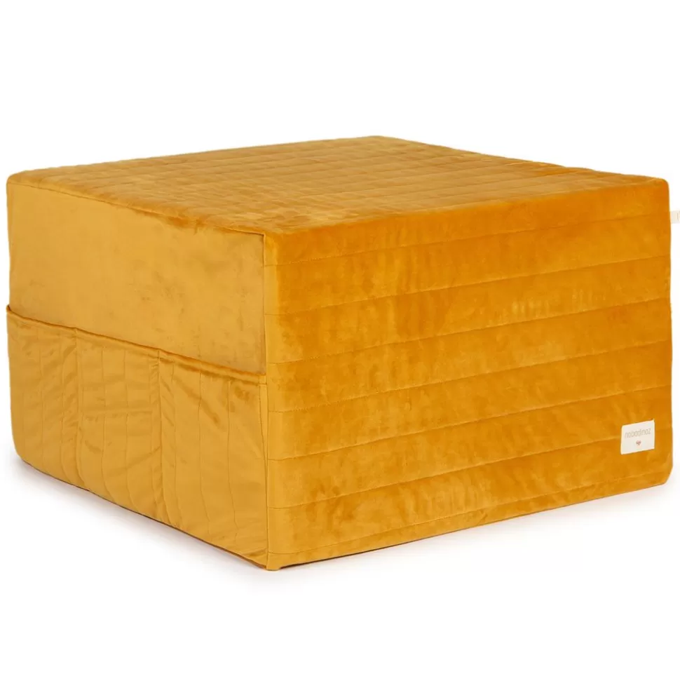 Pouf Chauffeuse Velvet - Farniente Yellow | Nobodinoz New