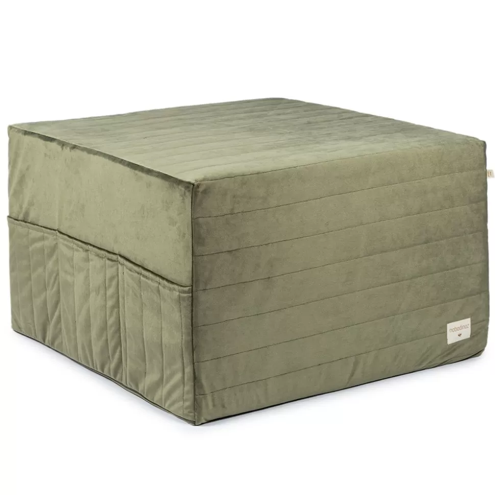 Pouf Chauffeuse Velvet - Olive Green | Nobodinoz Sale