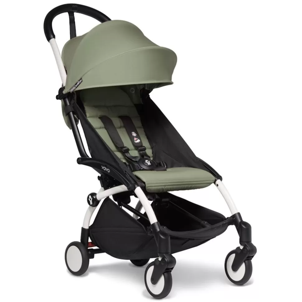 Poussette Compacte Yoyo 6+ Chassis Blanc - Olive | BABYZEN Best