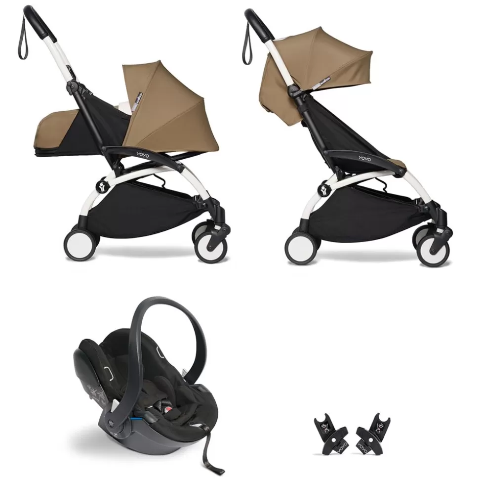 Poussette Duo Yoyo Complete Chassis Blanc 0+ Et 6+ Et Siège Auto Izi Go Modular I-Size Groupe 0+ Noir - Toffee | BABYZEN Best