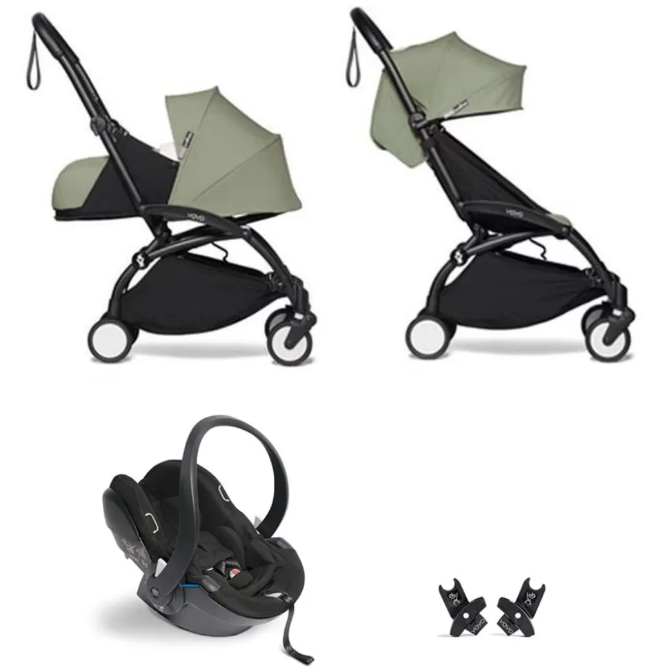 Poussette Duo Yoyo Complete Chassis Noir 0+ Et 6+ Et Siège Auto Izi Go Modular I-Size Groupe 0+ Noir - Olive | BABYZEN Hot