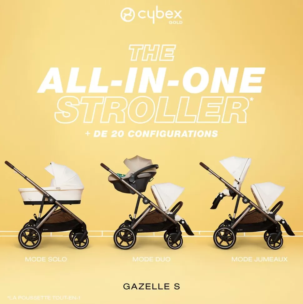 Poussette Evolutive Gazelle S Chassis Black - Moon Black | Cybex Online