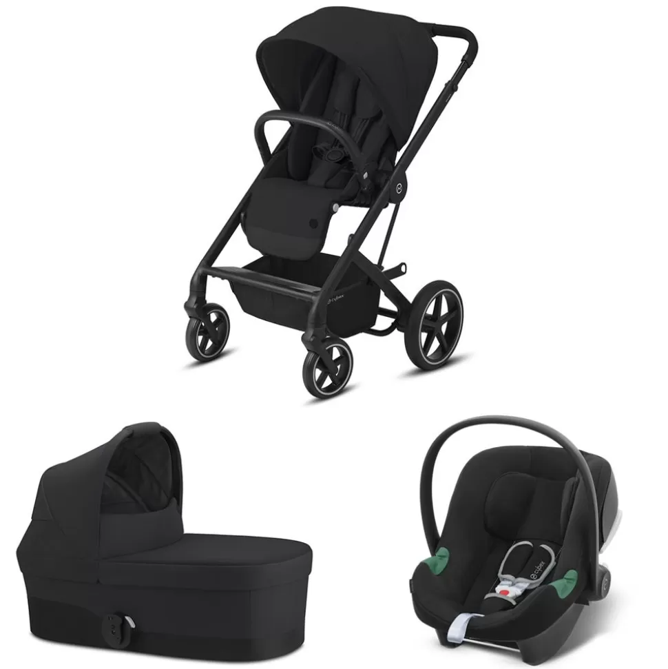 Poussette Trio Balios S Lux Cadre Noir Nacelle S Et Siège Auto Aton B2 I-Size - Deep Black | Cybex Best