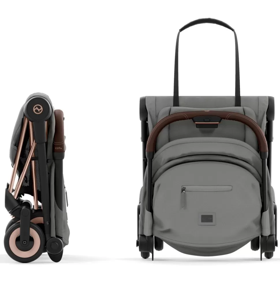 Poussette Ultra-Compacte Coya Chassis Rosegold - Mirage Grey | Cybex Fashion