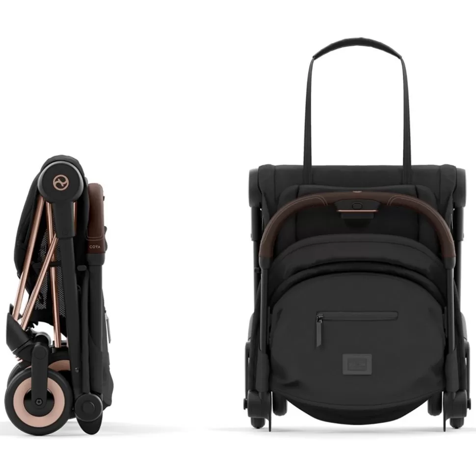 Poussette Ultra-Compacte Coya Chassis Rosegold - Sepia Black | Cybex Best