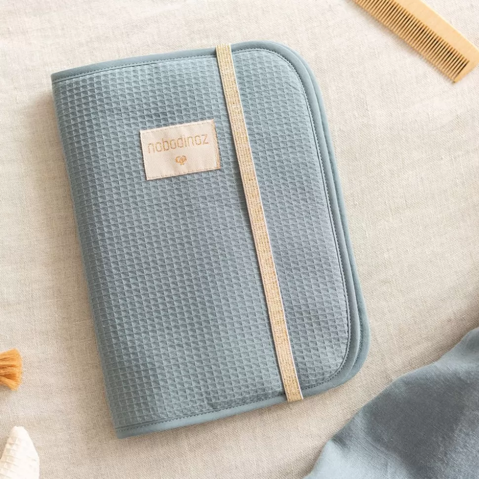 Protege-Carnet De Sante Poema Honey Comb - Stone Blue | Nobodinoz Sale