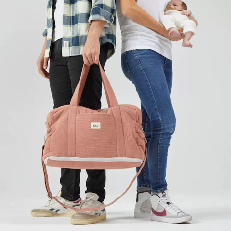 Sac À Langer Effet Lin 24/48H - Terracotta | BEBEL Discount