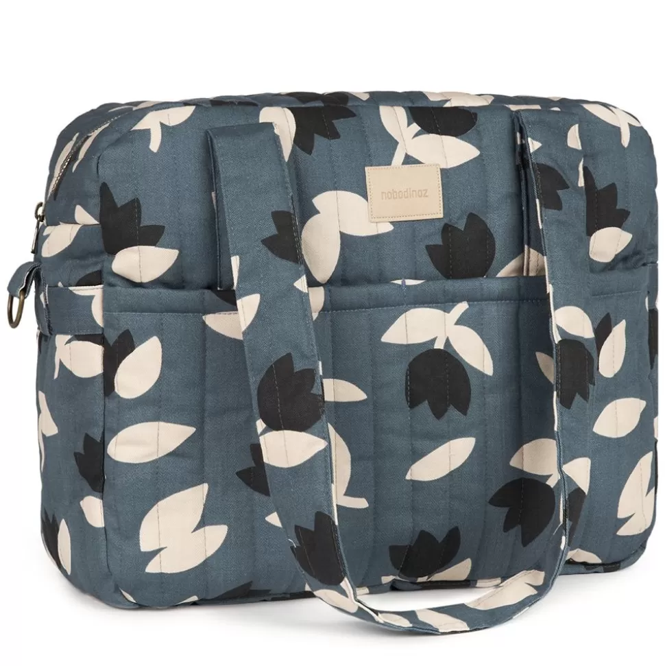 Sac À Langer Hyde Park - Blue Black Tulips | Nobodinoz Flash Sale