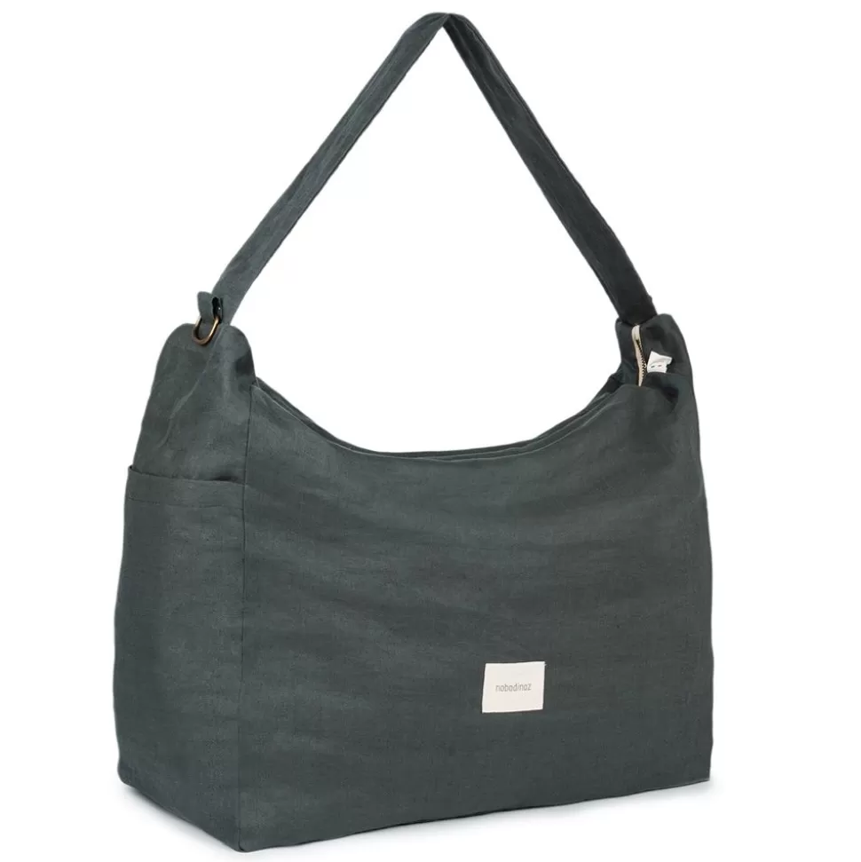 Sac À Langer Lin Francais - Green Blue | Nobodinoz Store