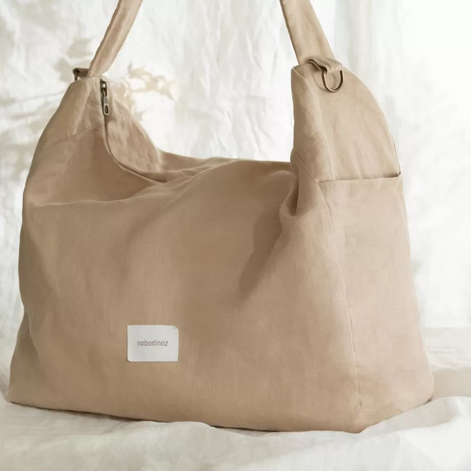 Sac À Langer Lin Francais - Sand | Nobodinoz Hot