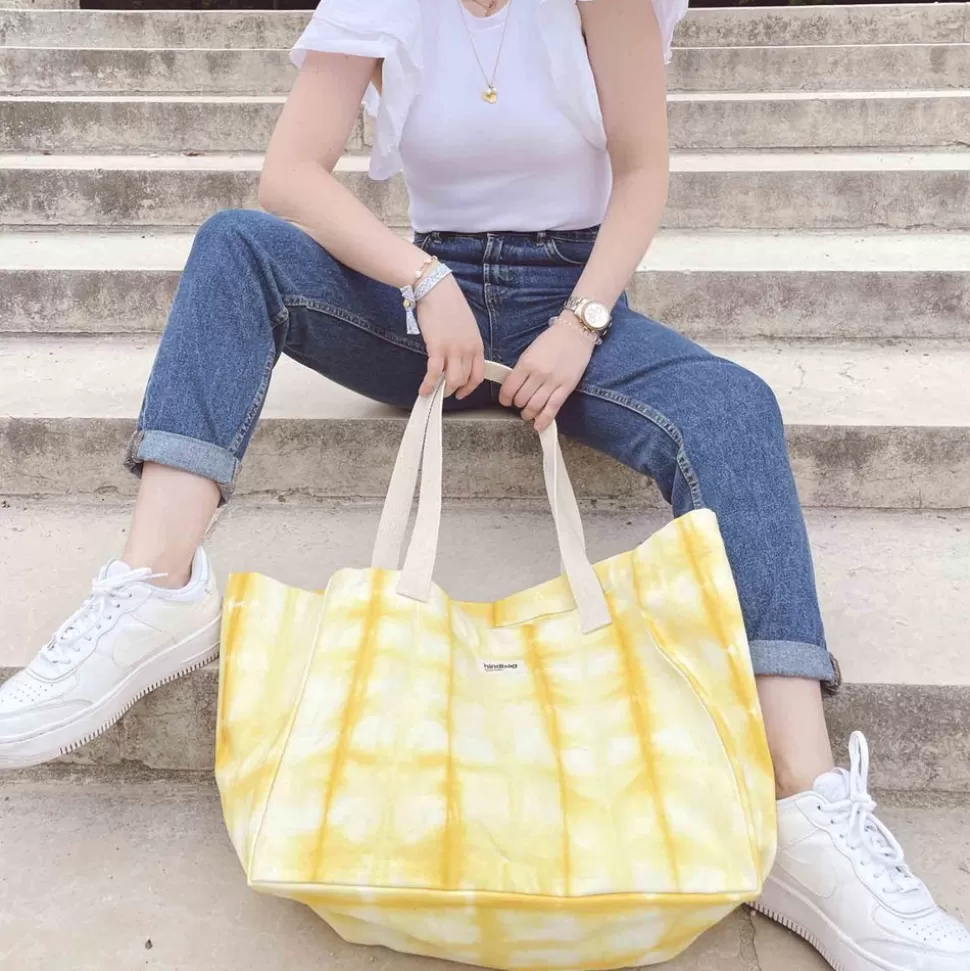 Sac Cabas Claude - Tie Dye Jaune | Hindbag New