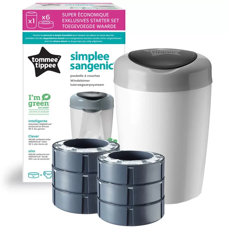 Starter Set Simplee Sangenic + 6 Recharges - Blanc | Tommee Tippee Online