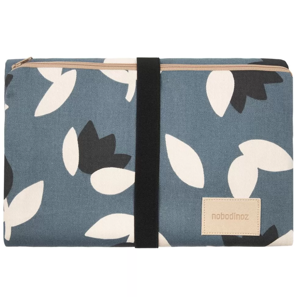 Tapis A Langer Impermeable Hyde Park - Blue Black Tulips | Nobodinoz Shop