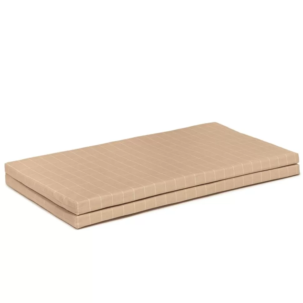 Tapis De Jeux Pliable Playground - Taupe Grid | Nobodinoz Fashion