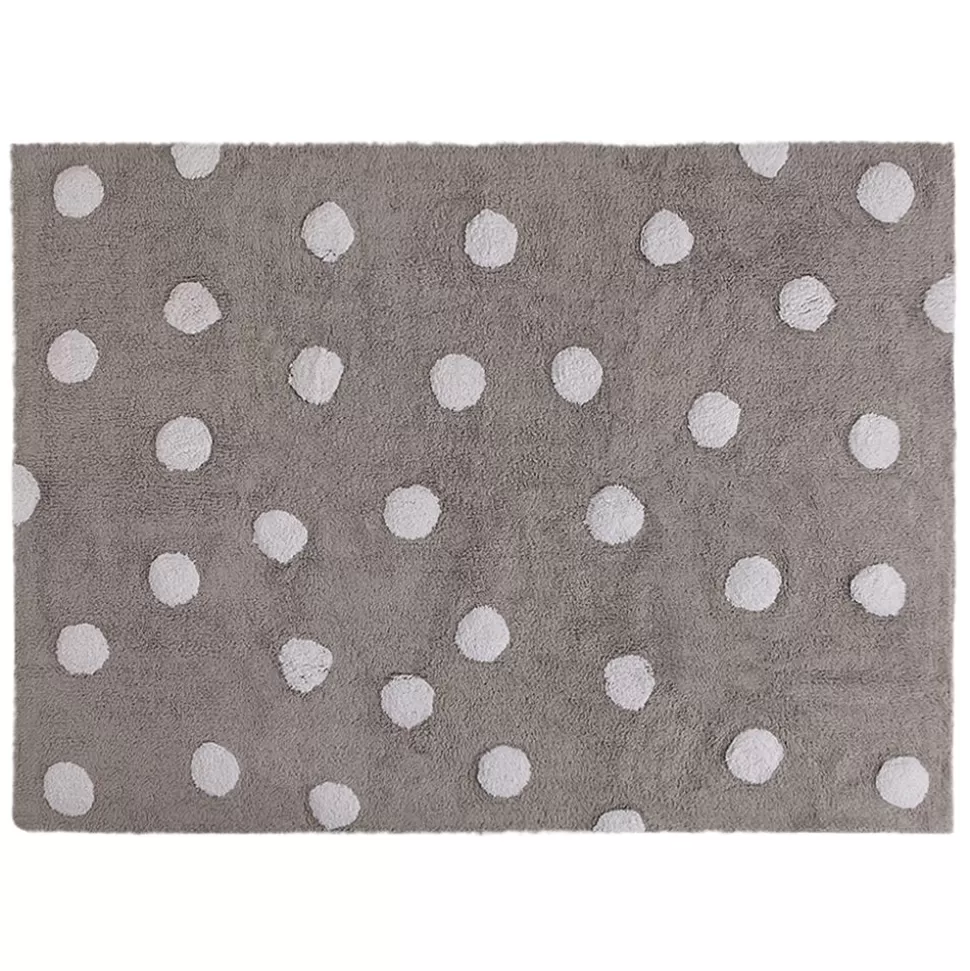 Tapis Lavable Polka Dots Gris Et Blanc - 120 X 160 Cm | Lorena Canals Online