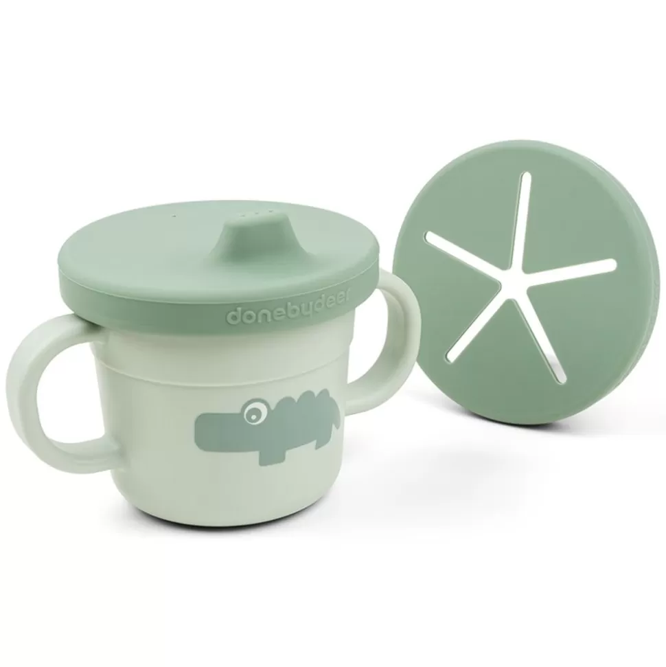 Tasse D'Apprentissage & Snack Foodie - Croco Vert | Done by Deer Discount