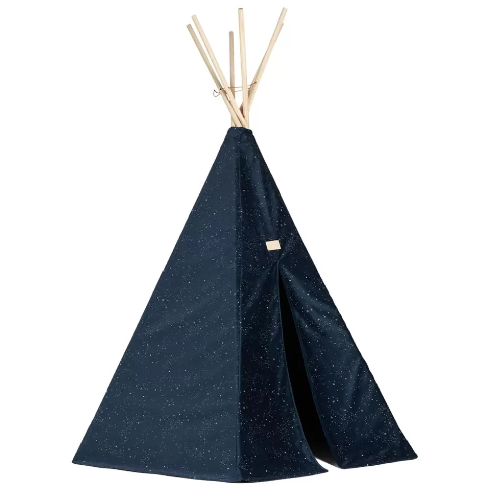 Tipi Arizona Eco-Velvet - Night Blue Silver Milky Way | Nobodinoz Fashion