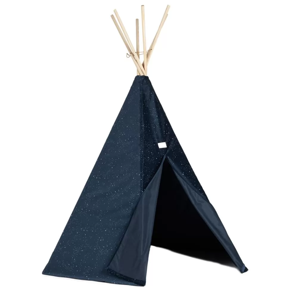 Tipi Arizona Eco-Velvet - Night Blue Silver Milky Way | Nobodinoz Fashion