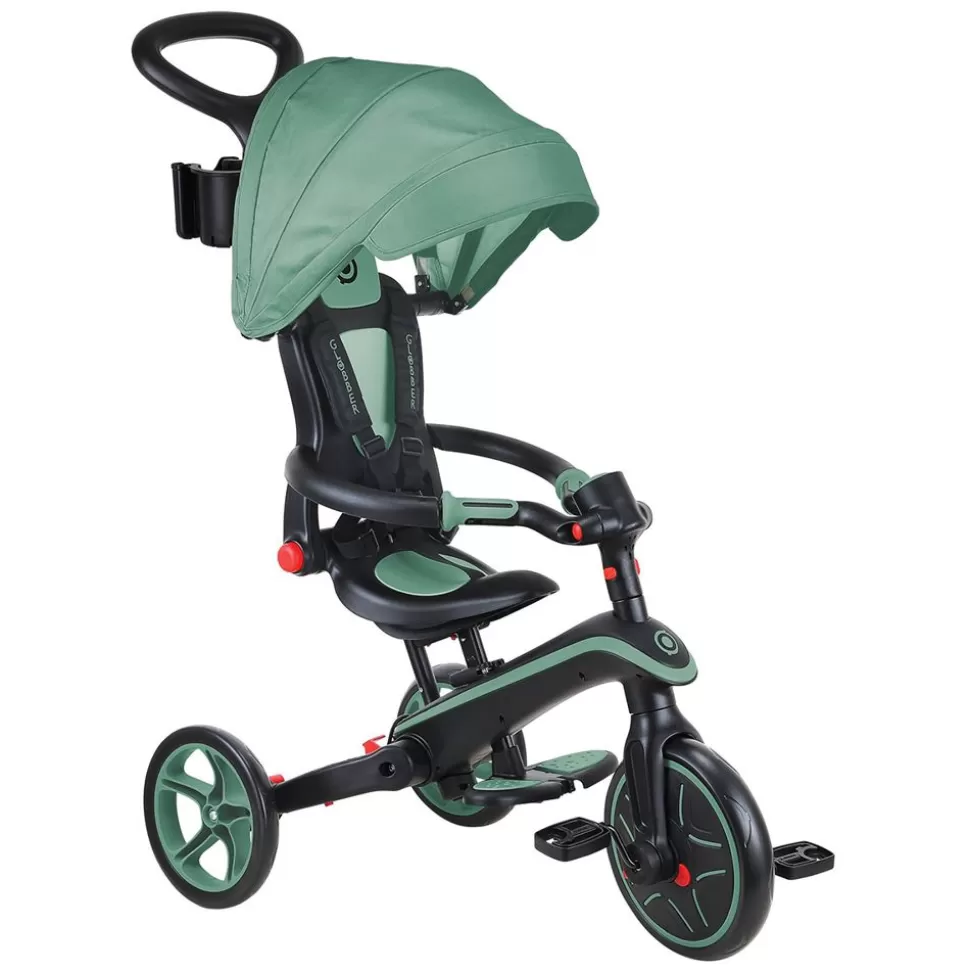 Tricycle Evolutif Trike Explorer Foldable 4-En-1 - Olive | Globber Clearance