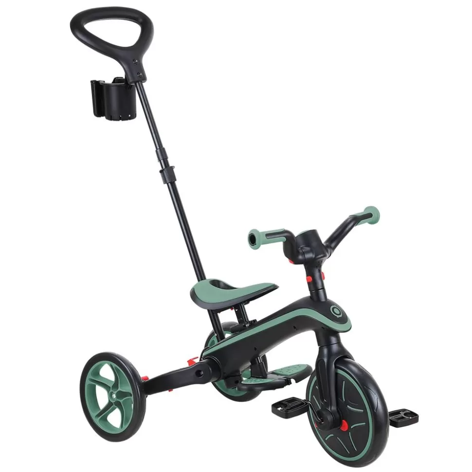 Tricycle Evolutif Trike Explorer Foldable 4-En-1 - Olive | Globber Clearance