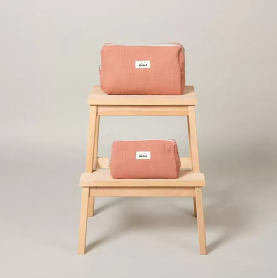 Trousse De Toilette Effet Lin - Terracotta | BEBEL Best Sale