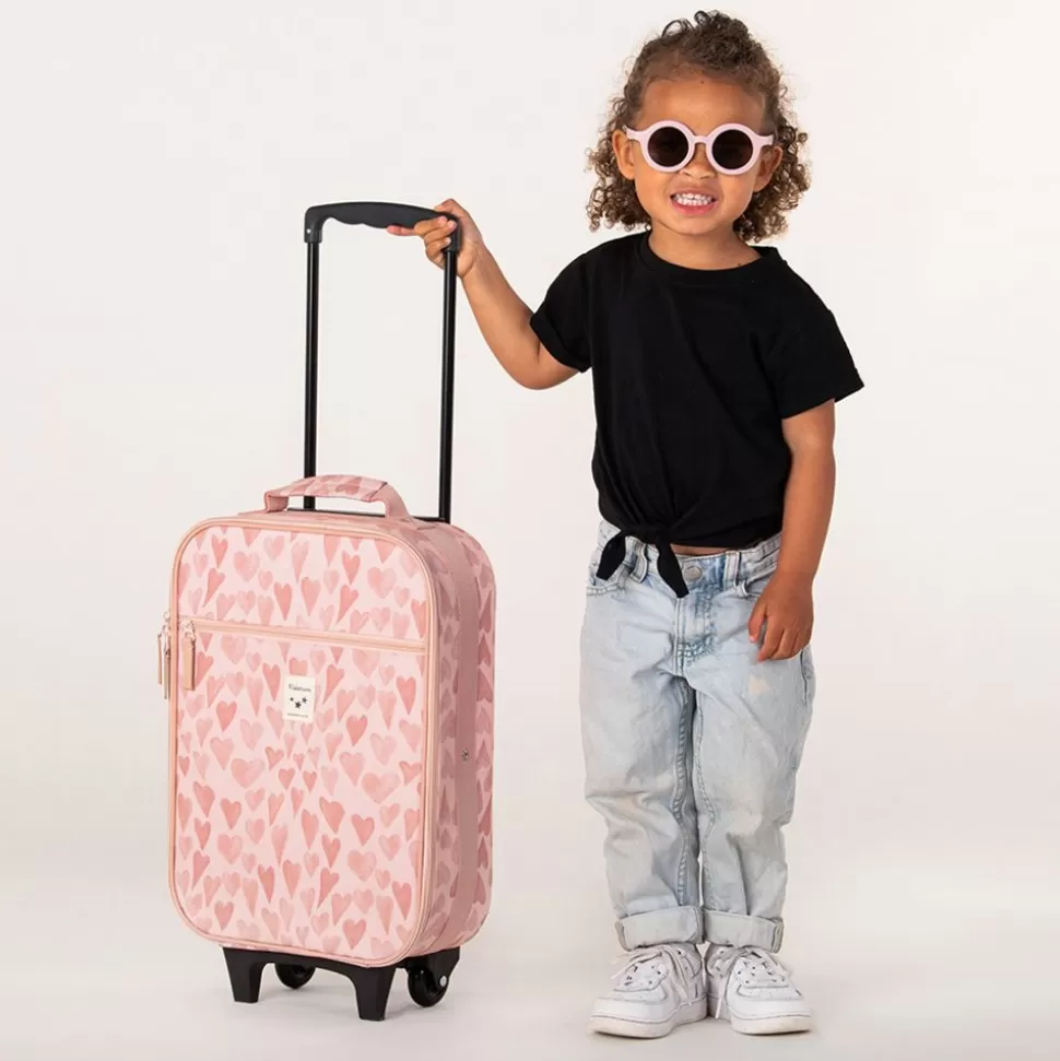 Valise A Roulettes Current Legend - Coeurs Rose | Kidzroom Fashion